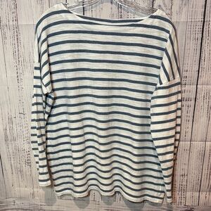 J. Jill Navy and White Striped Long Sleeve Top